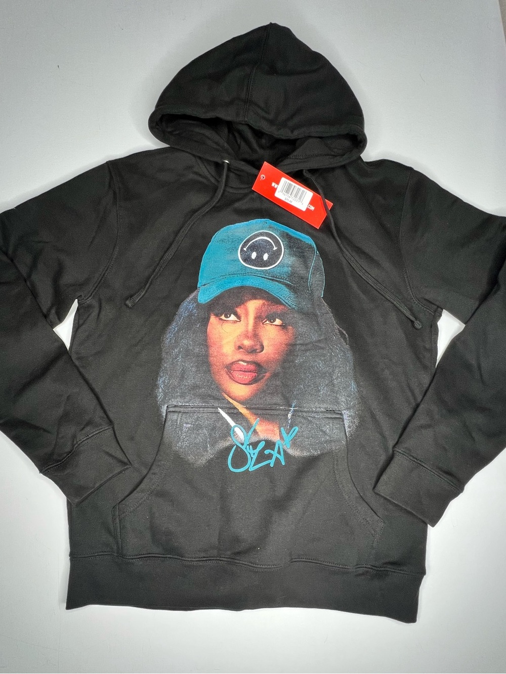 SZA Graphic Hoodie with Teal Cap Portrait - Medium